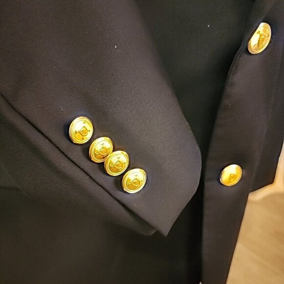 Lauren Ralph Lauren Men's 46L Navy Blue 100% Wool 2 GOLD Button Blazer Jacket - Picture 3 of 11